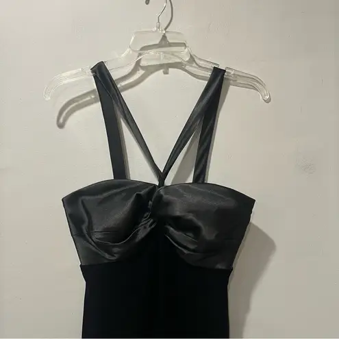 JS Boutique Women Evening Gown Long Black Maxi Dress Size US 4 Velvet Formal Y2K