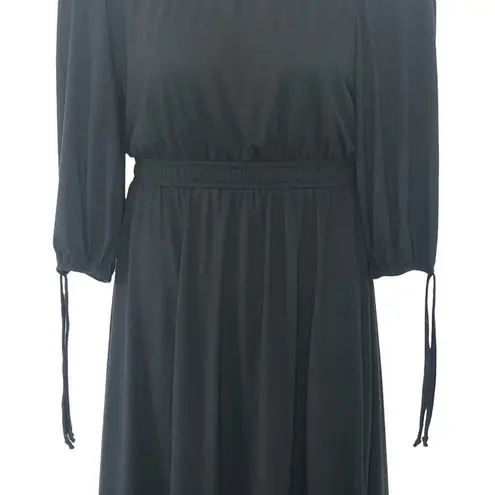 Kate & Mallory Off the Shoulder Black Tie Sleeve Midi Dress size Small