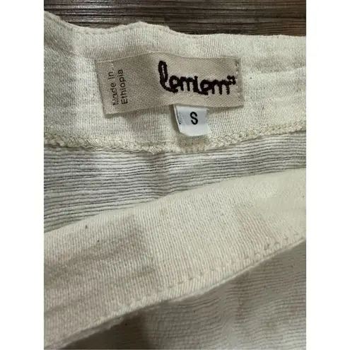 Lemlem purple white striped quarter sleeve merino blend shirt small