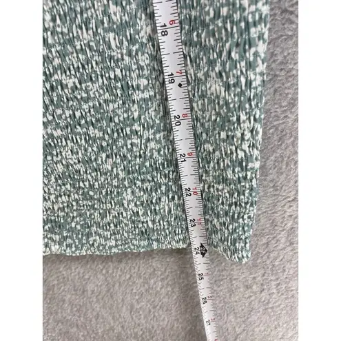 O. Vianca Women's Strapless Dress Smocked Green Micro Floral Tie Front Large Size undefined