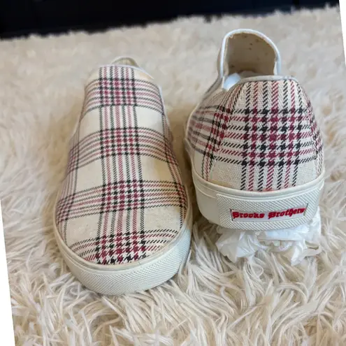 Brooks Brothers Slip On Sneakers Women's Plaid Pattern Casual Shoes Size 9