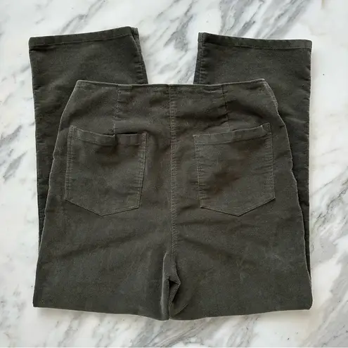 House of Harlow 1960 Cotton Blend Corduroy Straight Leg Pant Olive • Sz 6