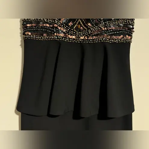 Sue Wong NWT Nocturne Black and Brown Beaded Cocktail Dress size 0
