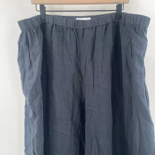 NEW VELVET BY GRAHAM & SPENCER Pants Size 2X 100% Linen NWOT Plus Curvy Casual Blue