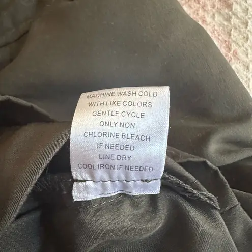 Studio Y Size 1/2 Cap Sleeve Sheath Dress Zipper Accents Dark Olive Green EUC