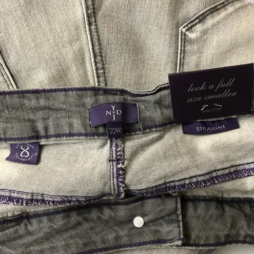 NYDJ Not Your Daughters Jeans Marilyn Straight Leg Slimming Stretch Gray 22W