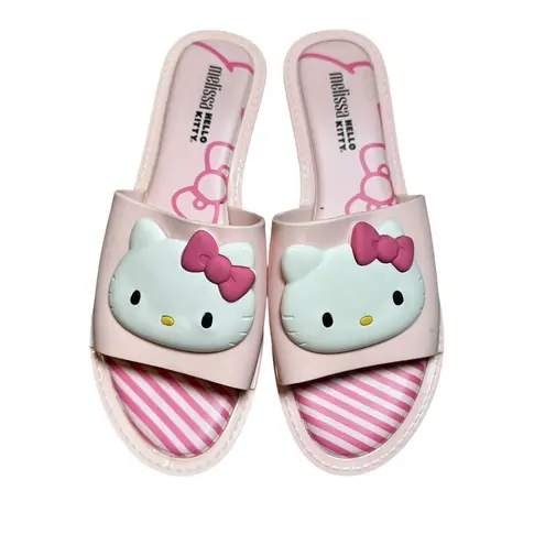 Melissa x Hello Kitty Pink Slide Sandals Women's Size 9 US Collab Sanrio Kawaii