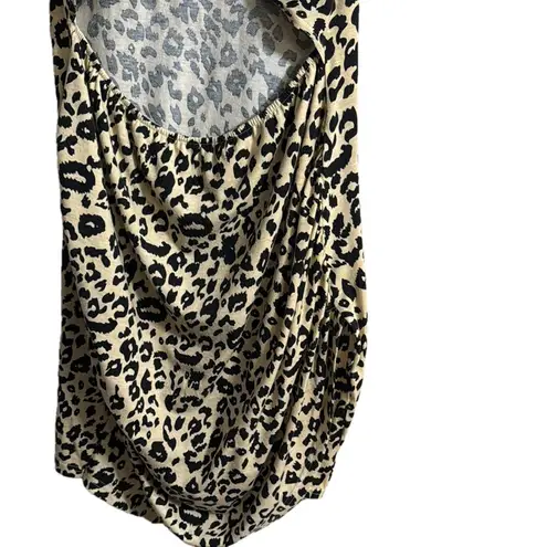 Leopard Print Sleeveless Dress Black Size XL