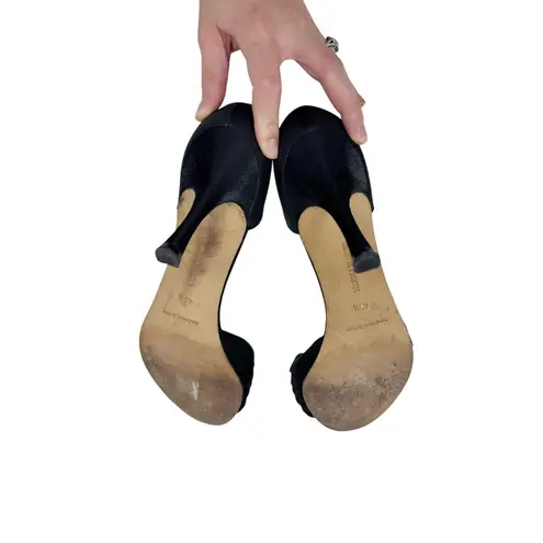 Manolo Blahnik Sedaraby Black Embellished D’Orsay Heels EU 40.5