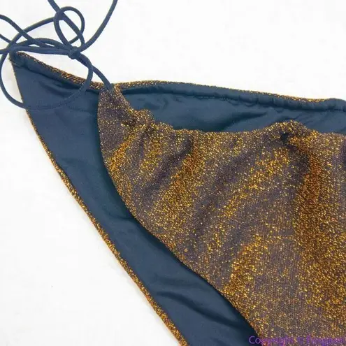 NEW It's Now Cool Gathered Tie Pant bikini Lurex, M Gold Size M