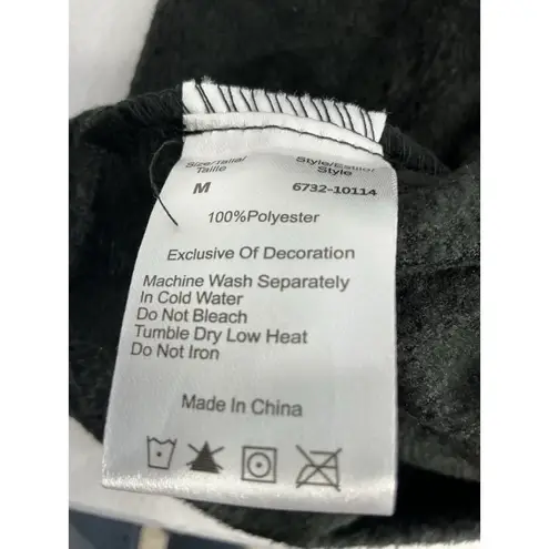 Just Love Womans Medium Black 1/4 Button Up Long Sleeve Pullover Soft Shirt New