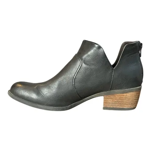 b.o.c. Black Lucy Boots V Cut Ankle Booties Side Zip Chunky Heel Women Size 8M