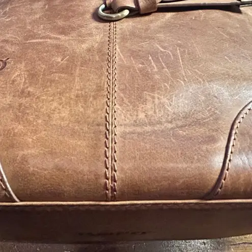 Born Leather Crossbody Bag Brown Distressed Shoulder Strap Hobo Style Purse