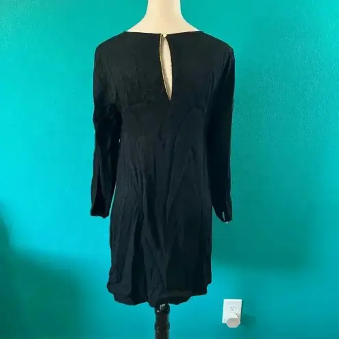 Sézane Madewell x Sezane Thelma Shift Dress Black Mini Textured Size 2