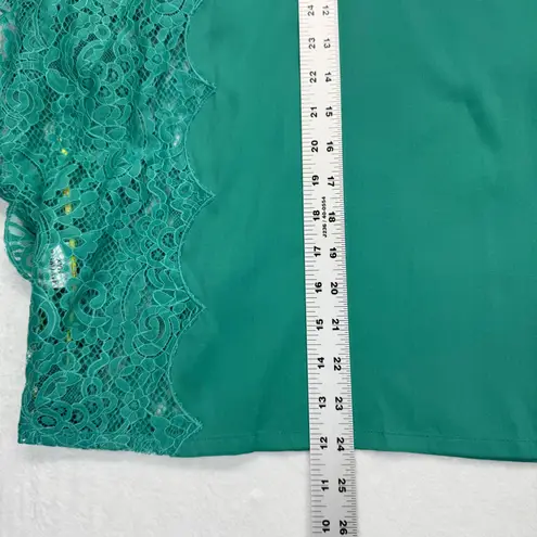 Catherine Malandrino Silk Lace Sleeve Tunic Top Green Aloe Vera Size 2