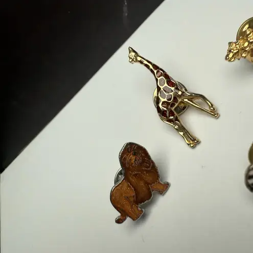 Lion Zebra Giraffe Tack Lapel Pin Lot Of 4 Safari Animals
