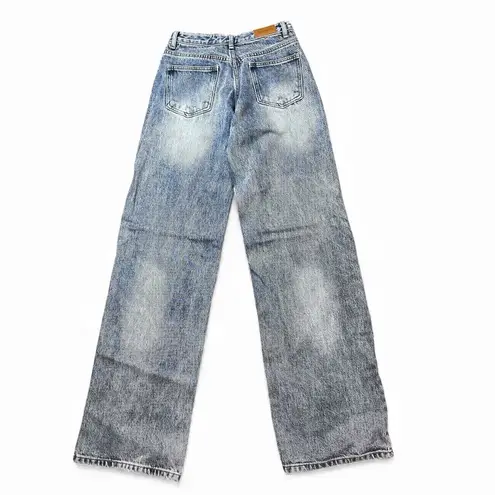 SKY DOLLS Jeans Women 28x36 TALL Wide Leg Light Wash Denim Cotton Baggy Skater Blue Size 28