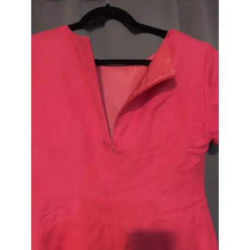 Jessica Howard Vintage Pink Midi Dress, Floral Embroidered Dress, Sz 6, Faux Set