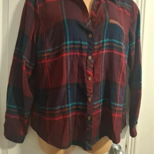 Maurice's  Sz 1 Red and Blue Plaid Button-Up Shirt