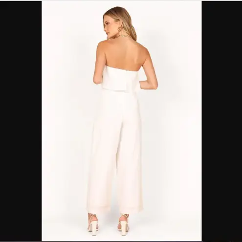 Petal and Pup Katia White Strapless Wide Leg Jumpsuit XS