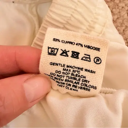 Djerf Avenue Cream Elastic Waist Dream Pants Cloud Large White