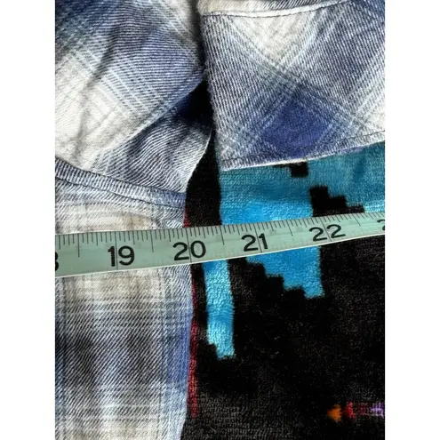 Boston Traders NWT Long Sleeve Flannel Shirt Blue/White Plaid Size S Boyfriend