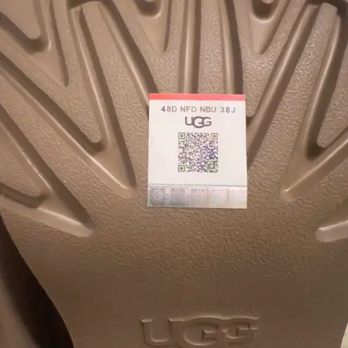 UGG  New Heights Platform Slide Sandals Tan Suede Block Heel Mules Women 7 - Image 9