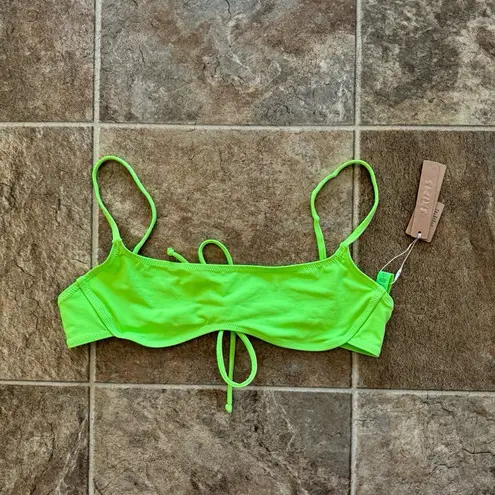 SKIMS Signature Swim Micro Scoop Bikini Top Neon Green Size Small