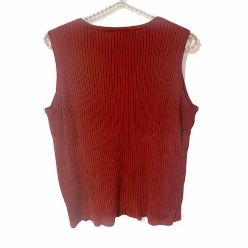 Lane Bryant  Plus Size 22/24 Red Ribbed Plus Size Sweater Vest Sleeveless