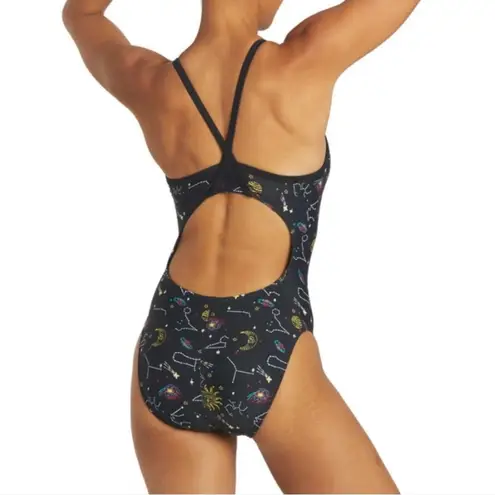 Speedo NWOT Sporti Thin Strap Constellation One Piece Swimsuit - Black - 30