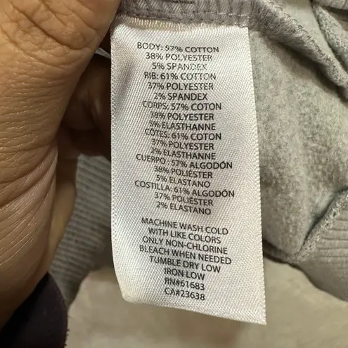 Jockey Gray Sweatshirt Women's Size XL Finger Slit Sleeve Soft Fleece Cowl Neck