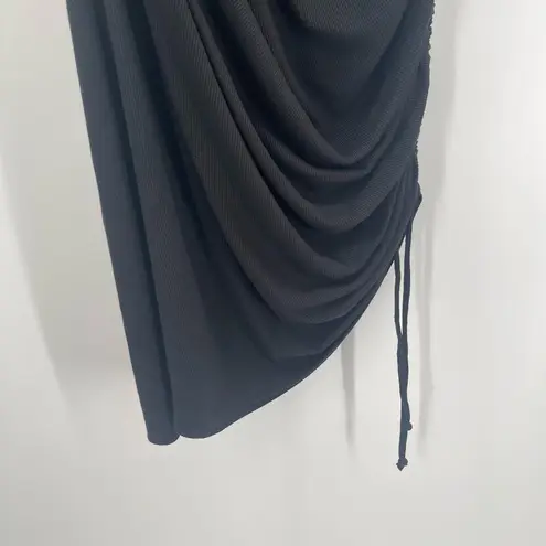 LNA CLOTHING Dress Size 1X Plus Size Milou One Shoulder Ribbed Black Curvy NWT