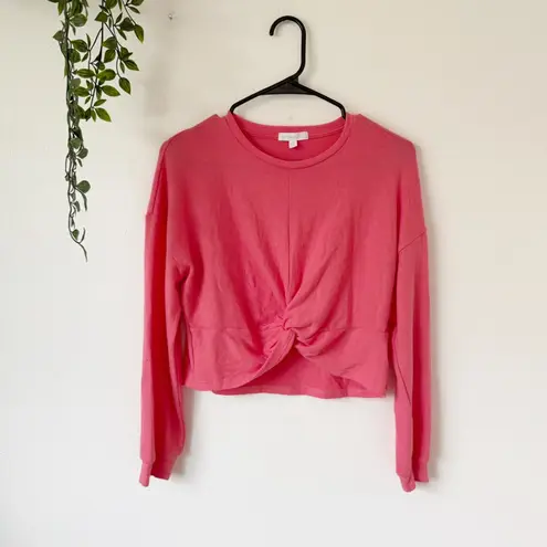 Beyond Yoga Twist It Fate Pink Crush Crewneck Long Sleeve Crop Top Sz S