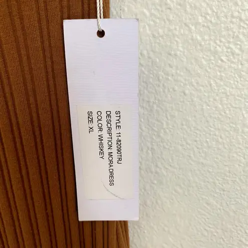 NWT Ronny Kobo Mora Textured Ribbed Maxi Dress in Whiskey Brown Size XL