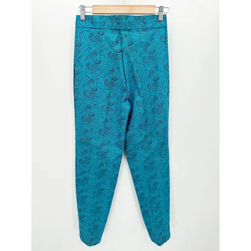 Vintage Blue Chic Sport  Paisley Print Pleated Front Pants Women's Size 9 NWT