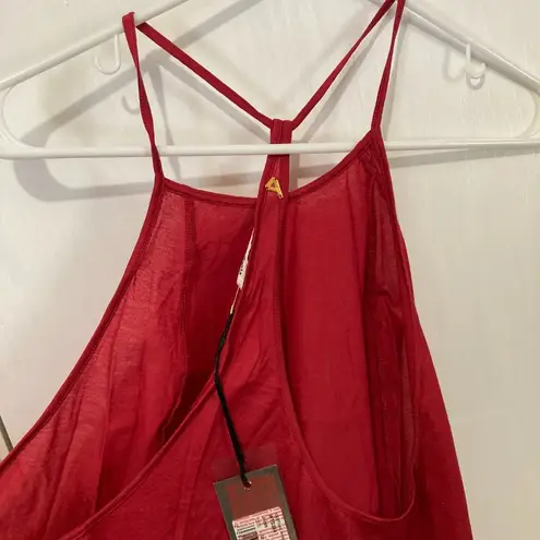 Cycle women's L embellished ruby red racer back spaghetti strap tank top Size L