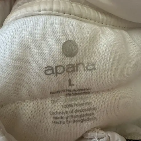 Apana White Zip-Up Cozy Fleece Jacket Women’s Large Lightweight Activewear Quilted