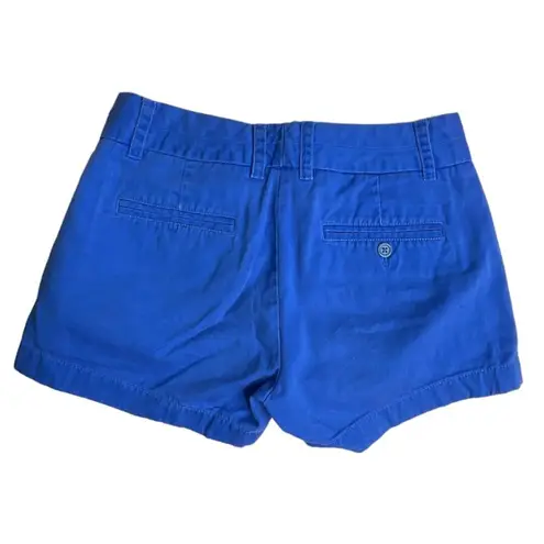 J. Crew Shorts Womens 0 Blue Cotton Chino Summer Beach Travel Casual Preppy