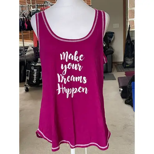 secret treasures Women's Magenta White Graphic Tank Top L