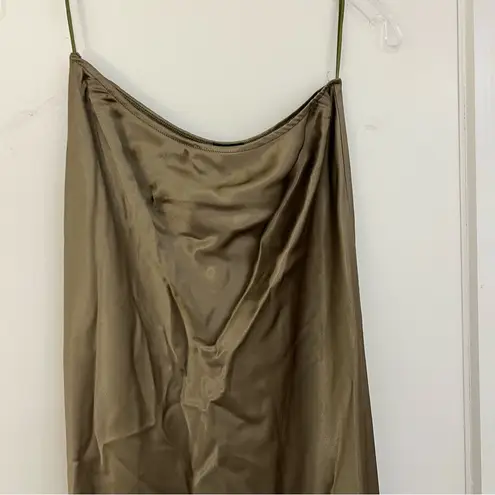 River Island NEW Satin Maxi Skirt Dark Green
