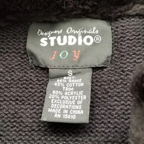 Studio Joy Puppies Dogs Ugly Christmas Sweater Vest Size S Black