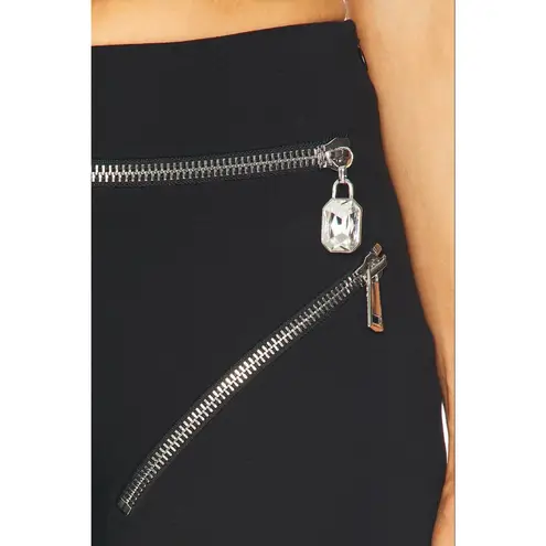 AREA Zipper Brief Leggings in Black Small New Womens Skinny Crystal Pants