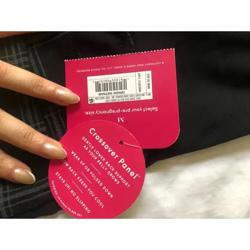 NWT Isabel Maternity Plaid Ponte Pants size medium Black