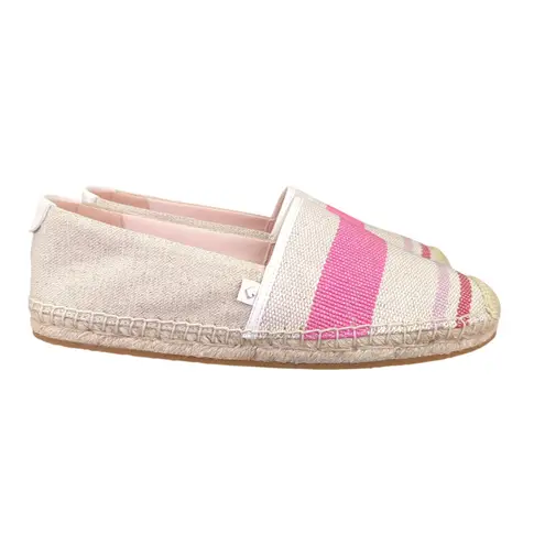 Kate Spade  Gramercy Espadrille Flats Women's Size 7.5B Tan Beige‎ Pink Stripes