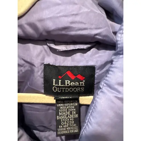 Vintage LLBean Puffer Vest Purple Down Insulated Full Zip Outdoor large Gray
