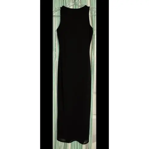 See You Monday Black Sleeveless Dress, Lined, Maxi, Lightweight, Stretchy, Small