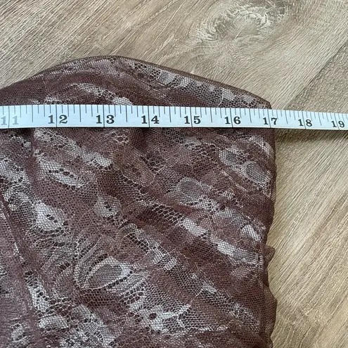 Alfred Angelo strapless formal dress brown lace women’s size 12 prom dance Y2K