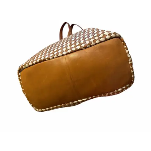 Robert Zur RINA Tote True Glove Leather Chestnut Brown & Beige Large Travel tote