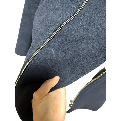 Maje Wool Zippered Navy Peacoat