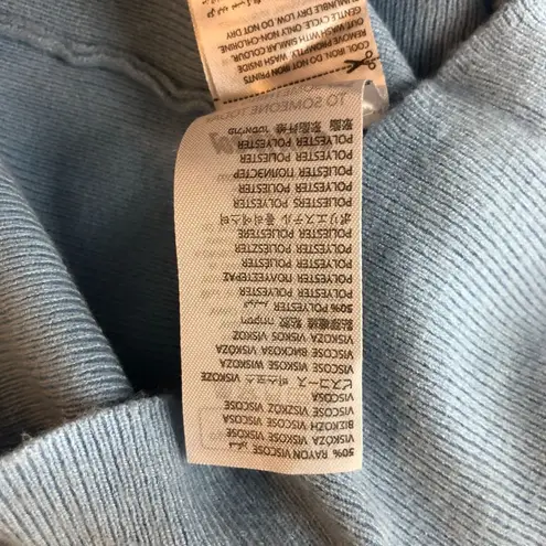 Edikted Womens Off Shoulder Knit Top Long Sleeve Tie Back Blue XS